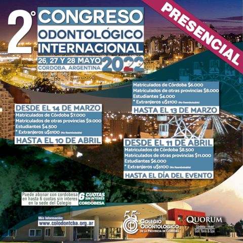 Inscripciones abiertas al 2º Congreso Odontológico Internacional