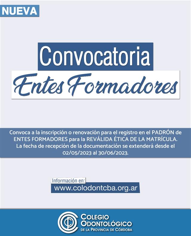 Convocatoria de Entes Formadores