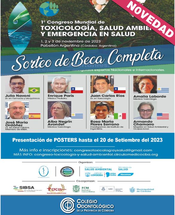 Sorteo de Cinco Becas Completas para el Primer Congreso Mundial de Toxicología, Salud Ambiental y Emergencia en Salud