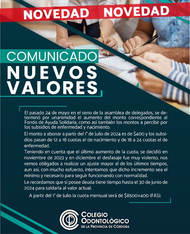 Comunicado Nuevos Valores